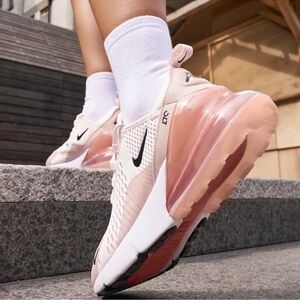 Nike Women’s Air Max 270 Blush and White Sneakers